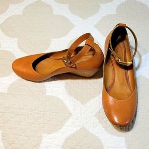 Chloe tan leather 7 kitten espadrilles